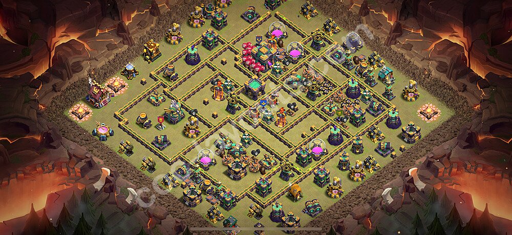 TH14 War Base Plan with Link, Anti Everything, Copy Town Hall 14 CWL Design 2026, #220