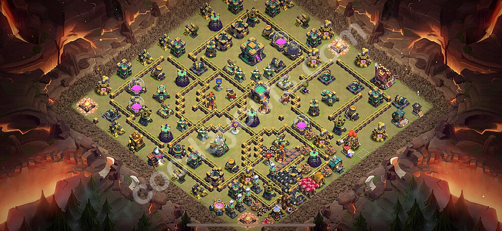 TH14 War Base Plan with Link, Anti 3 Stars, Copy Town Hall 14 CWL Design 2026, #223