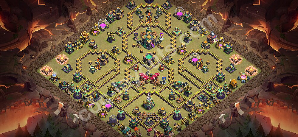 Diseño de aldea para Guerra Ayuntamiento 14 Copiar, Anti Todo - COC TH14 Perfecta Distribucion 2026 + Enlace - #237