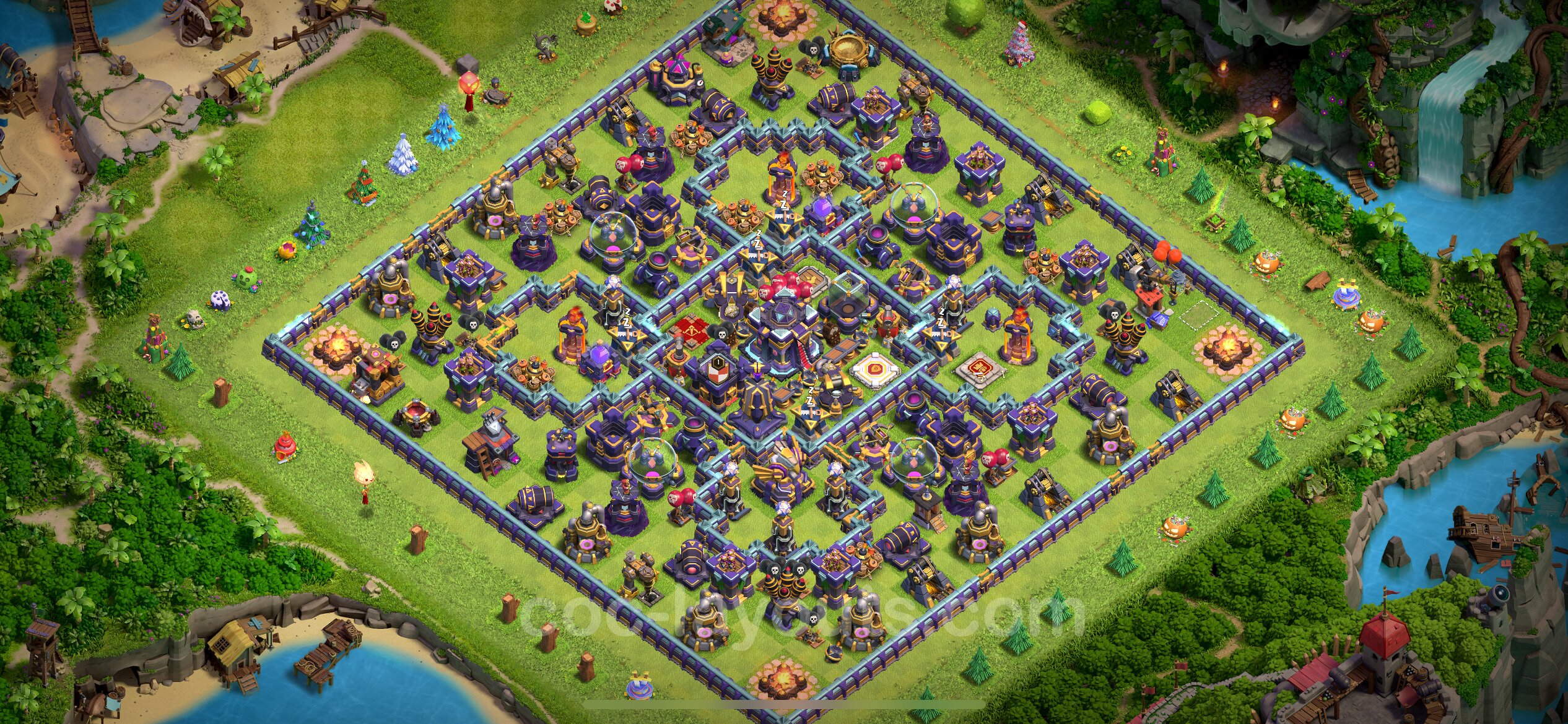 town hall 16 clash of clans base layout