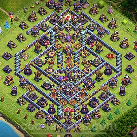 Diseño de aldea Anti 3 Estrellas Ayuntamiento 15 Copiar, Anti Aire / Electro Dragón - COC TH15 Perfecta Distribucion 2023 + Enlace - #21