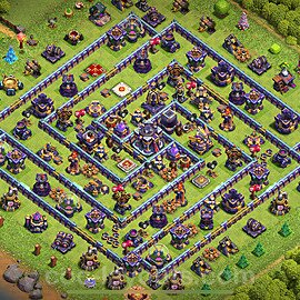 TH15 Trophy Base Plan with Link, Hybrid, Copy Town Hall 15 Base Design 2023, #31