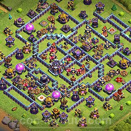 Die Anti 2 Sterne Base RH15 + Link, Hybrid 2024 - COC Rathaus 15 Kopieren Base - #46