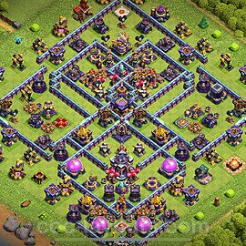 TH15 Anti 2 Stars Base Plan with Link, Legend League, Copy Town Hall 15 Base Design 2024, #54