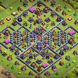 TH15 Trophy Base Plan with Link, Hybrid, Copy Town Hall 15 Base Design 2026, #79