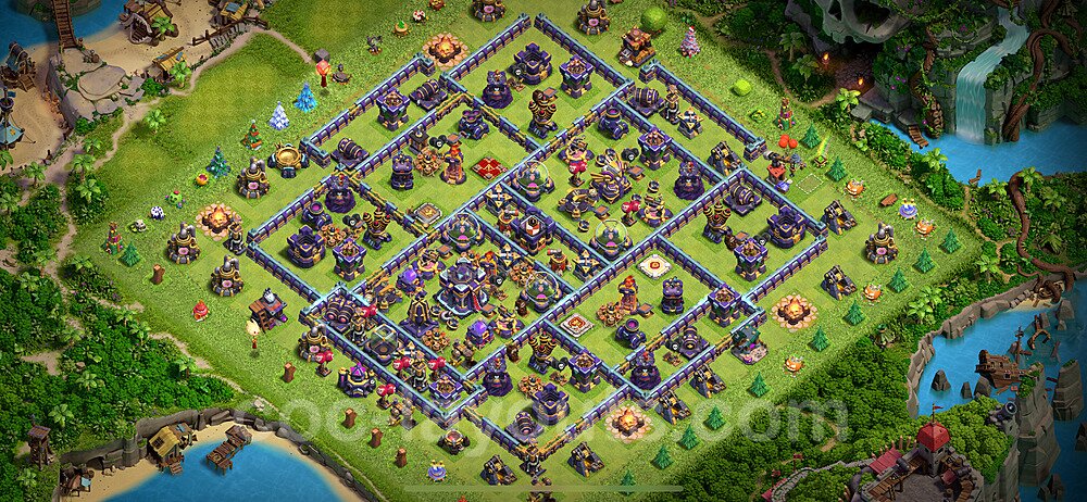Anti Everything TH15 Base Plan with Link, Hybrid, Copy Town Hall 15 Design 2024, #24