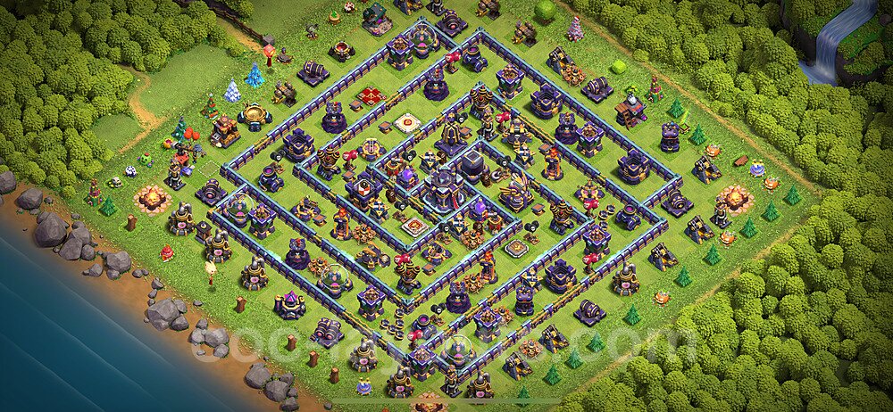 TH15 Trophy Base Plan with Link, Hybrid, Copy Town Hall 15 Base Design 2023, #31