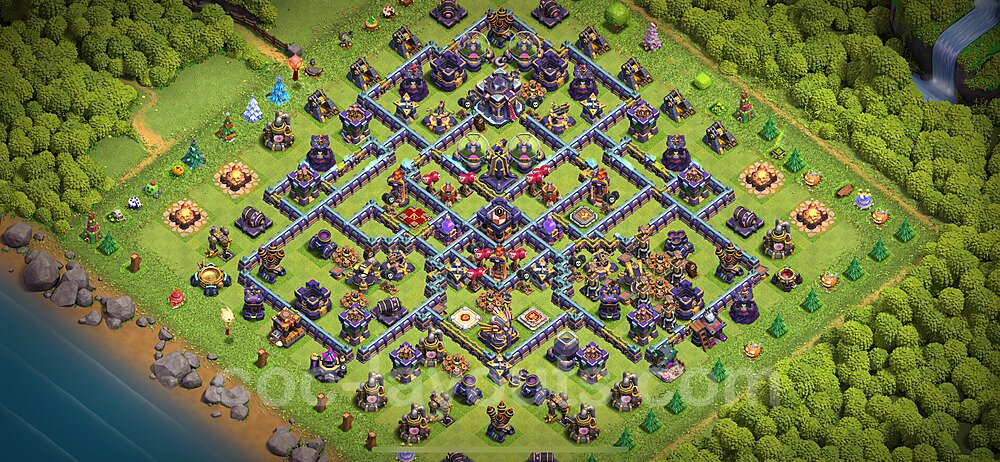 Anti Everything TH15 Base Plan with Link, Hybrid, Copy Town Hall 15 Design 2024, #44