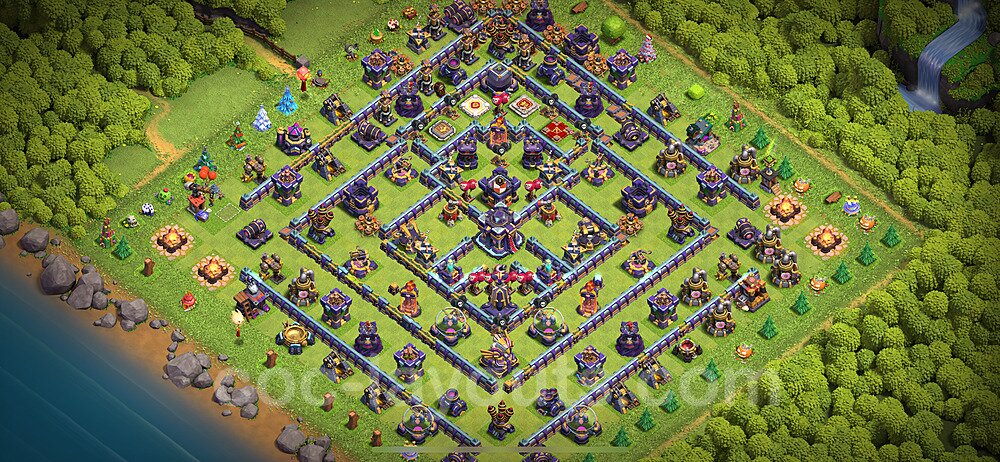 TH15 Anti 3 Stars Base Plan with Link, Copy Town Hall 15 Base Design 2023, #48
