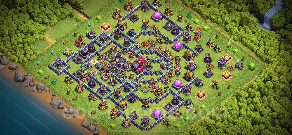 TH15 Anti 2 Stars Base Plan with Link, Hybrid, Copy Town Hall 15 Base Design 2024, #51