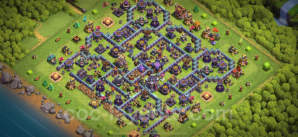 TH15 Trophy Base Plan with Link, Hybrid, Copy Town Hall 15 Base Design 2025, #73