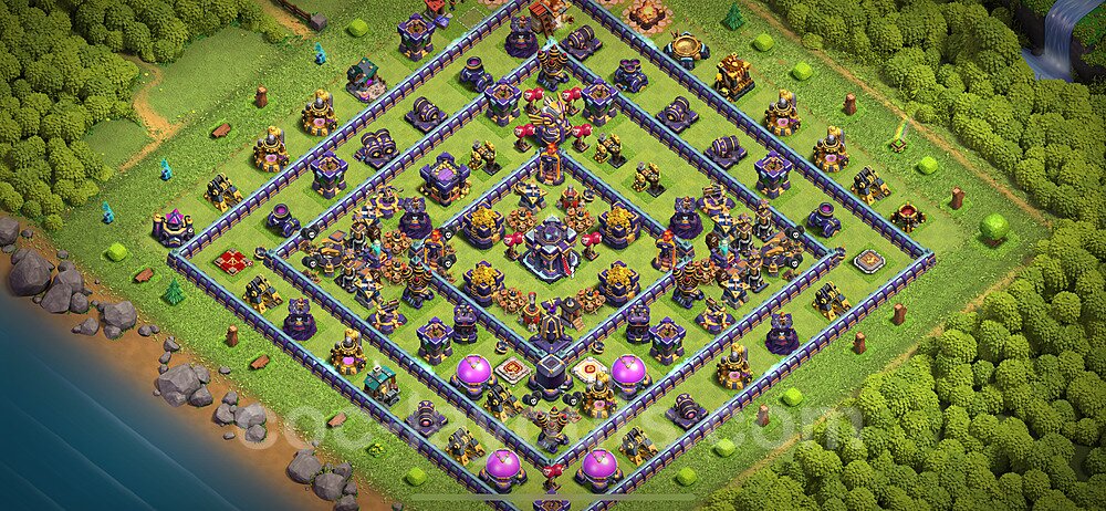 Base plan TH15 (design / layout) with Link, Anti Air / Electro Dragon, Hybrid for Farming 2024, #21