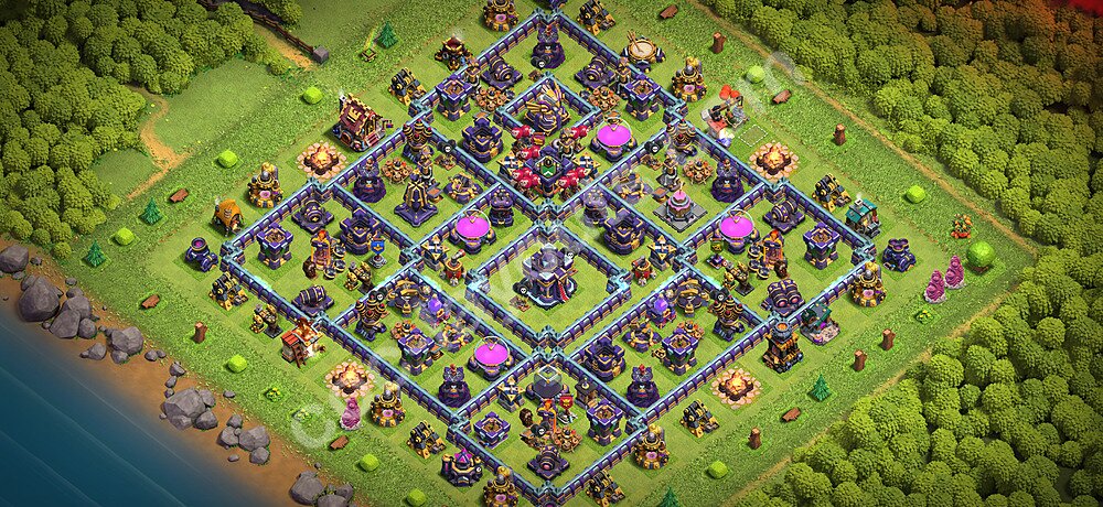 Municipio livello 15 Base + Link, Anti 3 stelle - Miglior Disposizione villaggio per Farming COC 2026 TH15 - #42