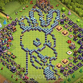 TH15 Funny Troll Base Plan with Link, Copy Town Hall 15 Art Design 2023, #11