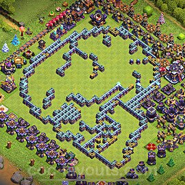 TH15 Funny Troll Base Plan with Link, Copy Town Hall 15 Art Design 2023, #12