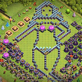 TH15 Funny Troll Base Plan with Link, Copy Town Hall 15 Art Design 2023, #14