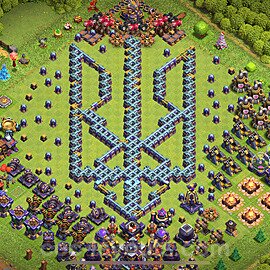 TH15 Funny Troll Base Plan with Link, Copy Town Hall 15 Art Design 2023, #17