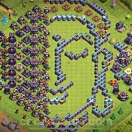 TH15 Funny Troll Base Plan with Link, Copy Town Hall 15 Art Design 2023, #22