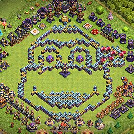 TH15 Funny Troll Base Plan with Link, Copy Town Hall 15 Art Design 2024, #26