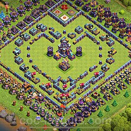 TH15 Funny Troll Base Plan with Link, Copy Town Hall 15 Art Design 2024, #27
