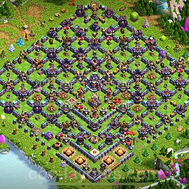 Die Troll Funny Base RH15 + Link 2023 - COC Rathaus Level 15 Art Base - #4