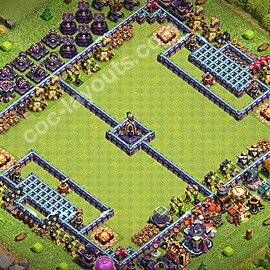 TH15 Funny Troll Base Plan with Link, Copy Town Hall 15 Art Design 2026, #40