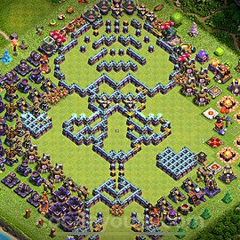TH15 Funny Troll Base Plan with Link, Copy Town Hall 15 Art Design 2023, #8