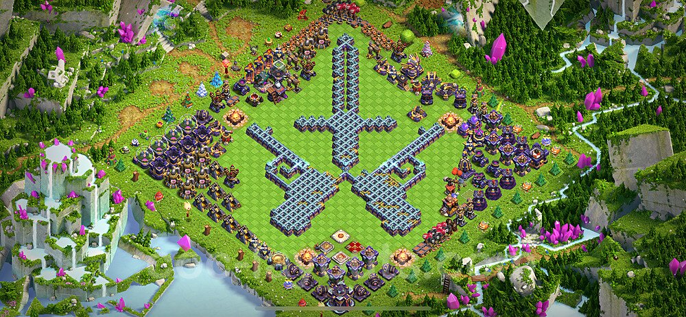TH15 Funny Troll Base Plan with Link, Copy Town Hall 15 Art Design 2024, #1