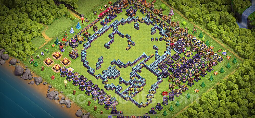 TH15 Funny Troll Base Plan with Link, Copy Town Hall 15 Art Design 2024, #12