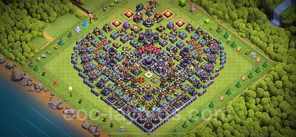 TH15 Funny Troll Base Plan with Link, Copy Town Hall 15 Art Design 2023, #13