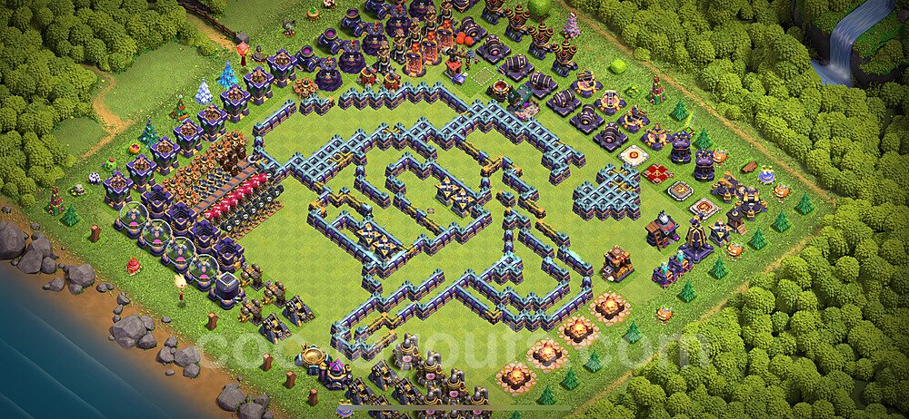 TH15 Funny Troll Base Plan with Link, Copy Town Hall 15 Art Design 2024, #15
