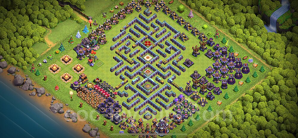 TH15 Funny Troll Base Plan with Link, Copy Town Hall 15 Art Design 2024, #18