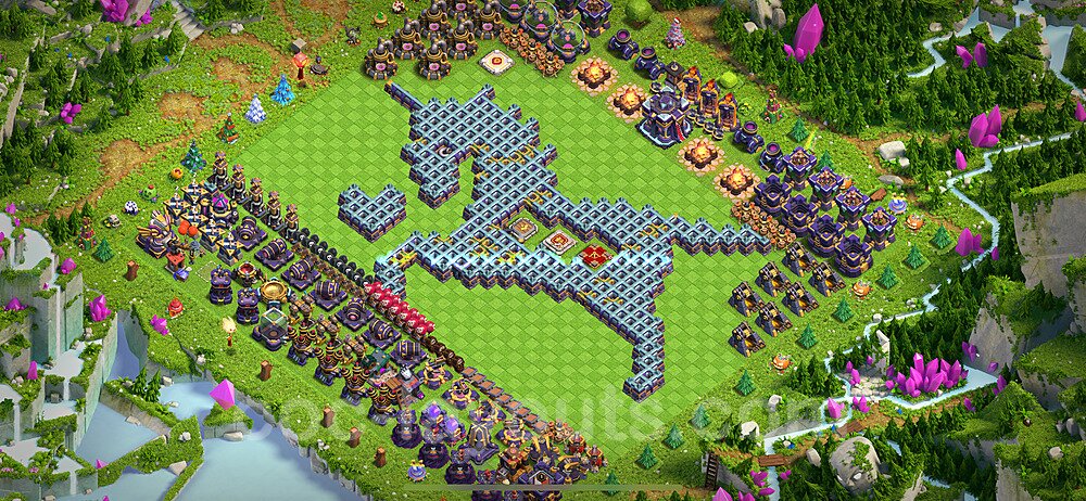 TH15 Funny Troll Base Plan with Link, Copy Town Hall 15 Art Design 2022, #2