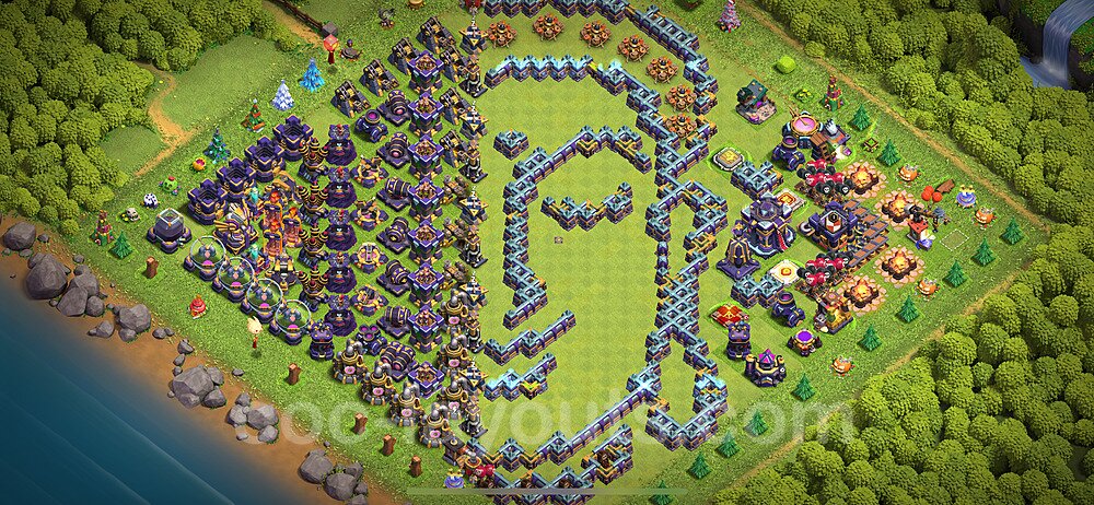 TH15 Funny Troll Base Plan with Link, Copy Town Hall 15 Art Design 2024, #22
