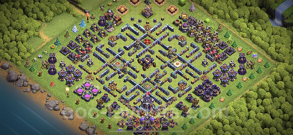 TH15 Funny Troll Base Plan with Link, Copy Town Hall 15 Art Design 2024, #23