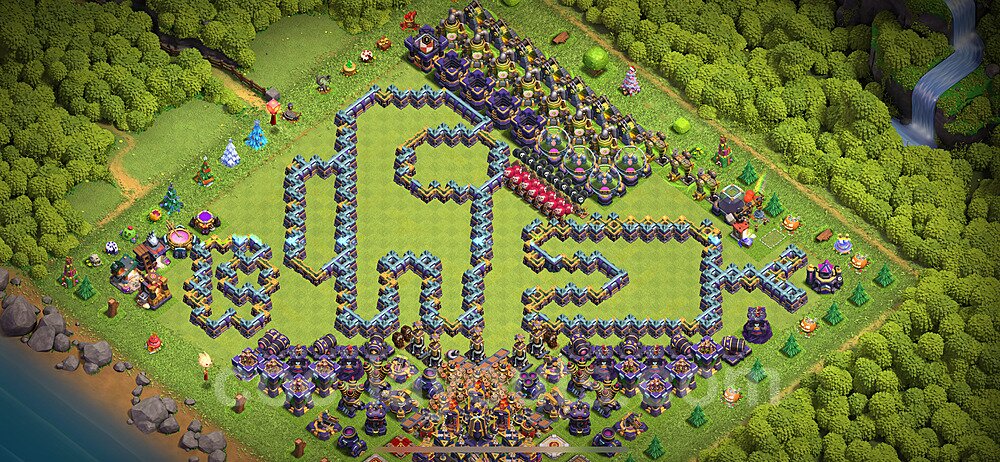 TH15 Funny Troll Base Plan with Link, Copy Town Hall 15 Art Design 2024, #24