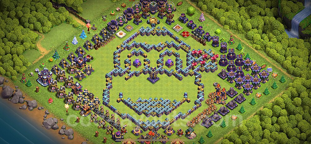 TH15 Funny Troll Base Plan with Link, Copy Town Hall 15 Art Design 2024, #26