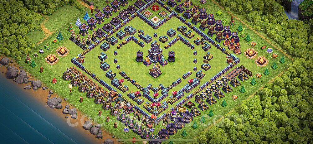 TH15 Funny Troll Base Plan with Link, Copy Town Hall 15 Art Design 2024, #27