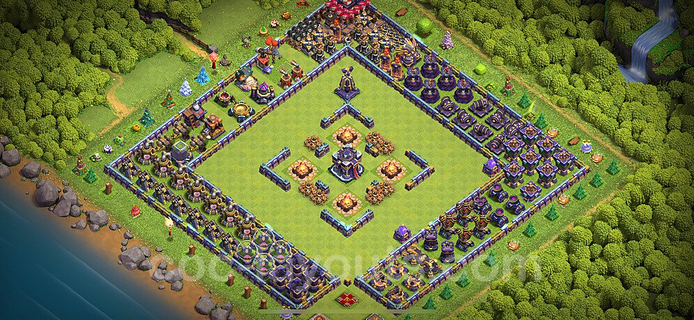 TH15 Funny Troll Base Plan with Link, Copy Town Hall 15 Art Design 2024, #30