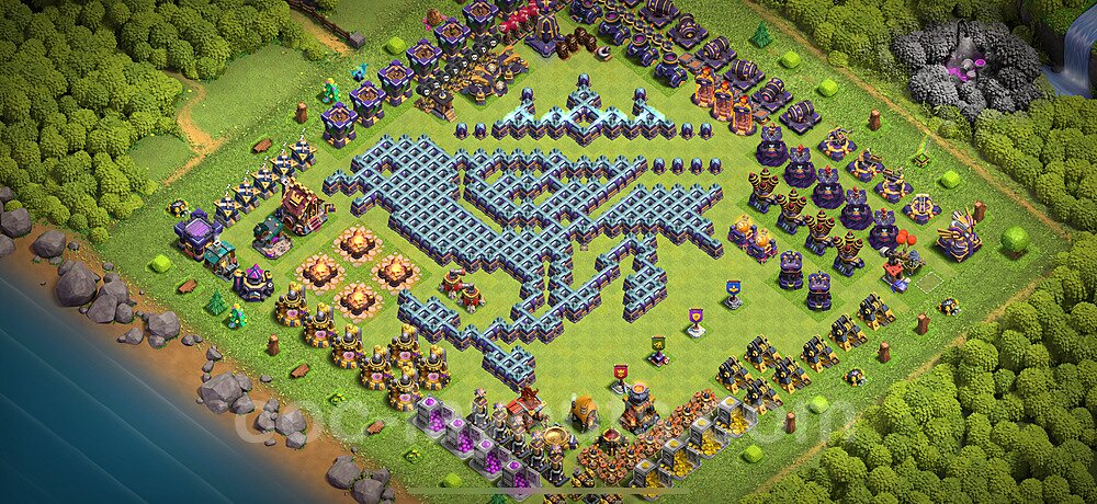 Die Troll Funny Base RH15 + Link 2025 - COC Rathaus Level 15 Art Base - #35