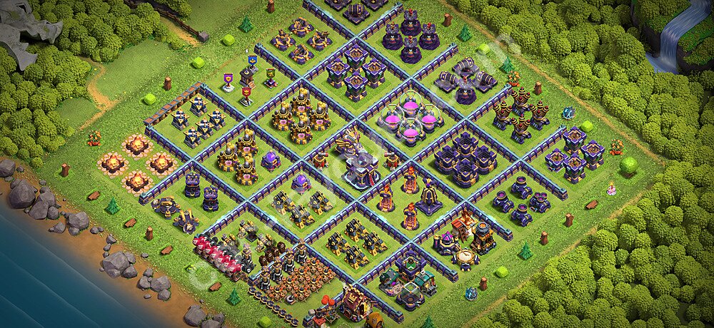 Die Troll Funny Base RH15 + Link 2026 - COC Rathaus Level 15 Art Base - #39