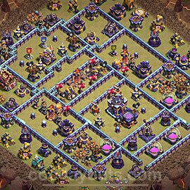 Diseño de aldea para Guerra Anti 3 Estrellas Ayuntamiento 15 Copiar - COC TH15 Perfecta Distribucion 2025 + Enlace - #119