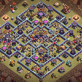 Военная База ТХ 15 2026 Анти 3 Звезды для Лиги Войны Кланов (КВ / ЛВК) Скопировать, Анти-Воздух / Электродракон, #133