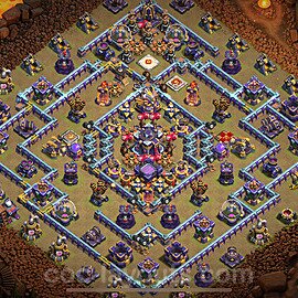 TH15 Anti 2 Stars CWL War Base Plan with Link, Copy Town Hall 15 Design 2023, #14