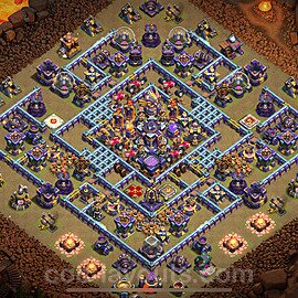 TH15 Anti 3 Stars CWL War Base Plan with Link, Hybrid, Copy Town Hall 15 Design 2023, #45