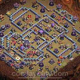 TH15 Anti 2 Stars CWL War Base Plan with Link, Copy Town Hall 15 Design 2023, #78