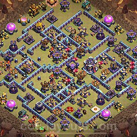 TH15 Anti 3 Stars CWL War Base Plan with Link, Anti Air / Electro Dragon, Copy Town Hall 15 Design 2024, #95