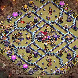 TH15 Anti 3 Stars CWL War Base Plan with Link, Copy Town Hall 15 Design 2024, #97