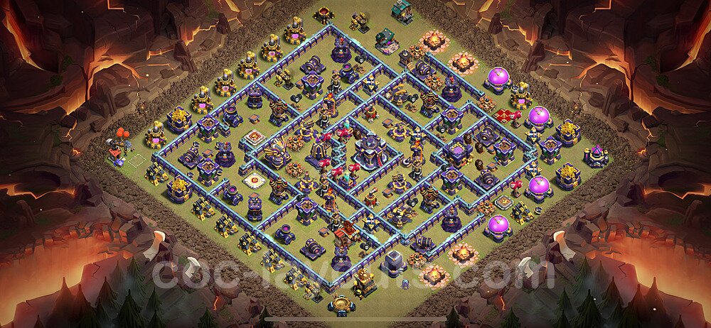 TH15 Anti 2 Stars CWL War Base Plan with Link, Copy Town Hall 15 Design 2024, #101