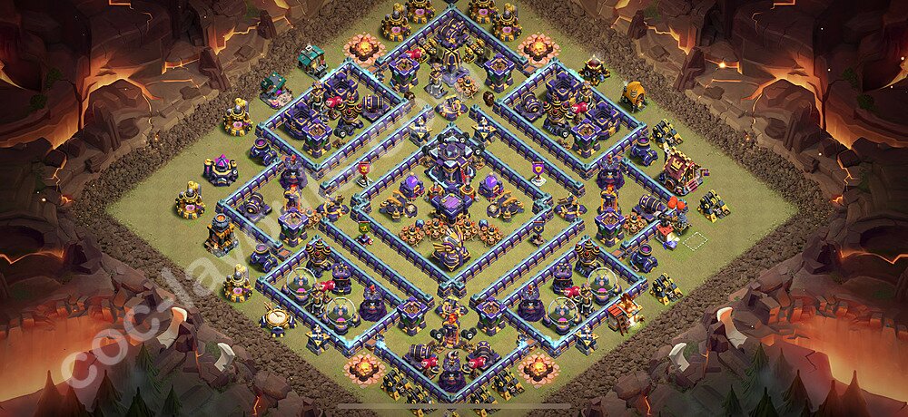 Diseño de aldea para Guerra Anti 3 Estrellas Ayuntamiento 15 Copiar, Anti Todo - COC TH15 Perfecta Distribucion 2025 + Enlace - #126